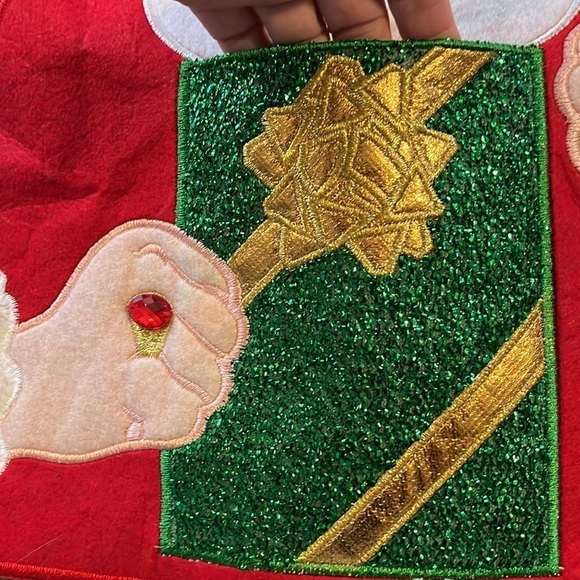 Holiday time-XL(46-48)-Ugly Christmas sweater. Santa in sunglasses embroidered. - Picture 5 of 15